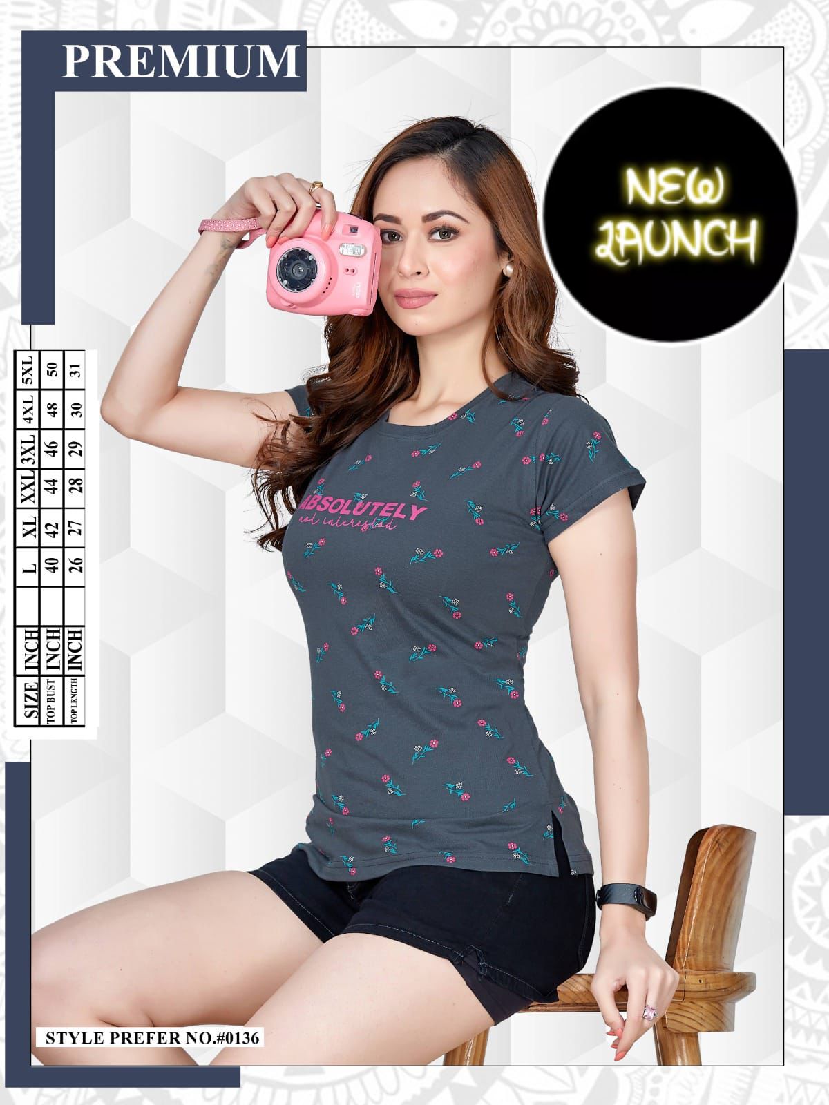 Summer Special Vol 0136 Printed Night Wear Ladies Top
